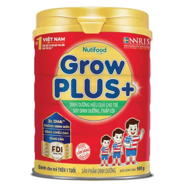Sữa bột Nutifood GrowPlus Đỏ FDI 900g 1+