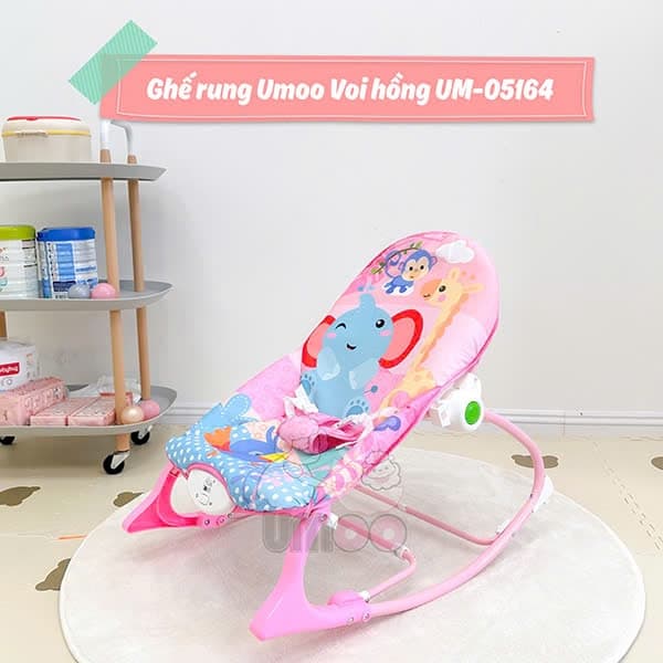 Ghế rung Umoo Voi hồng UM