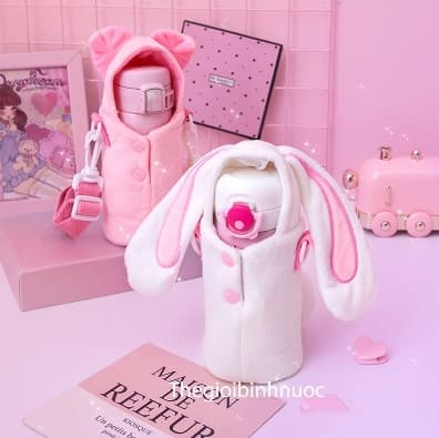 Túi giữ nhiệt bình nước Thỏ , Gấu HT594