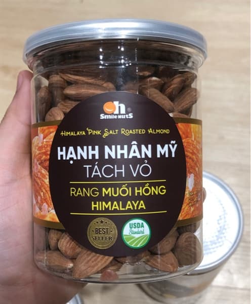 Hạnh nhân mỹ Smile Nuts tách vỏ muối Himalaya 265g