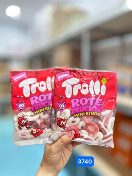Kẹo dẻoTrolli Rote Fruchte Mini-Ringe 150g