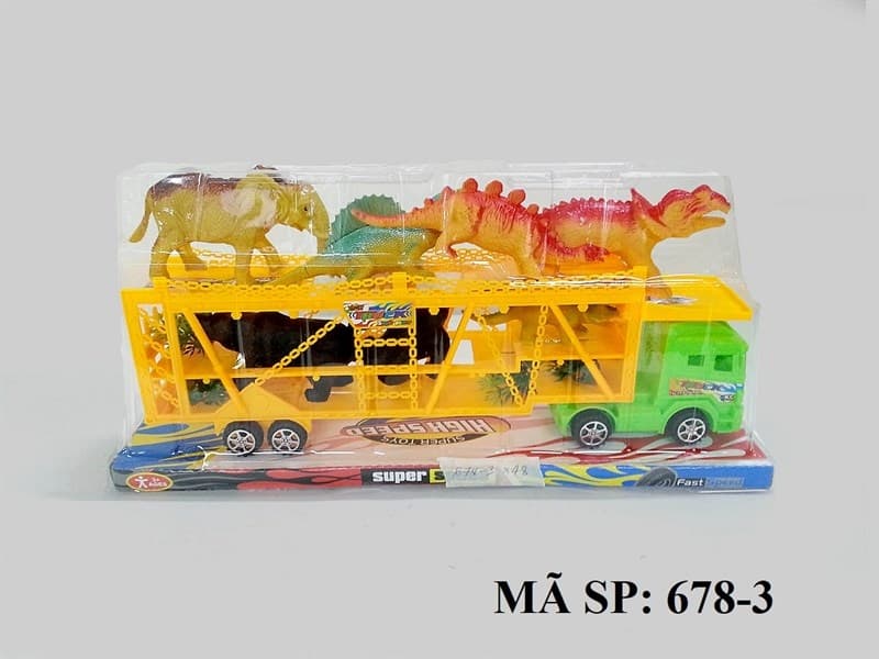 658-13 HỘP KIẾNG XE TRỚN 2 TẦNG CHỞ 5C THÚ (NAI, BÒ, KHỦNG LONG, NGỰA, CÂY)