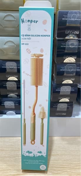 Honper - Cọ bình Silicon 3 chi tiết - Đủ Màu