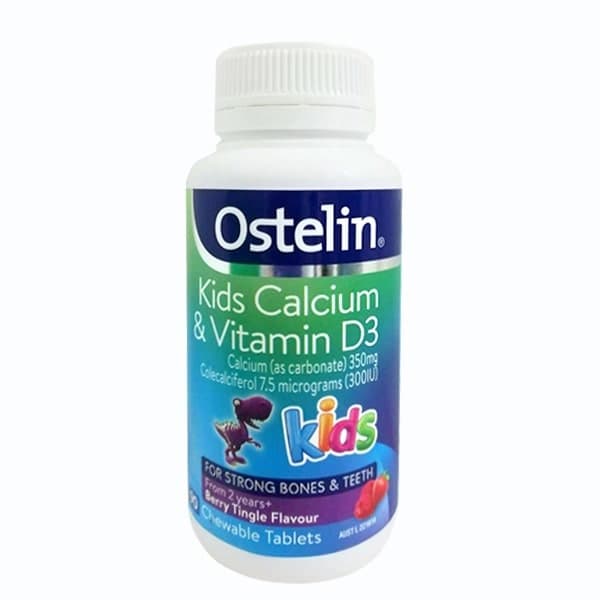 Viên Calcium & Vitamin D3 Kids Ostelin vị dâu