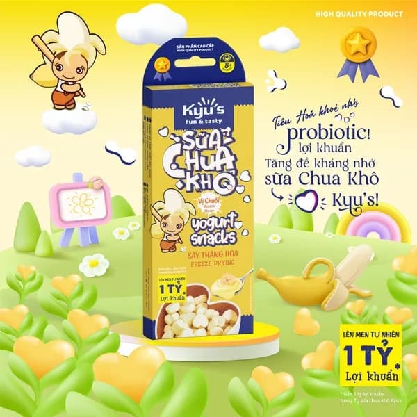 Sữa chua khô sấy thăng hoa 7g - Chuối (10 hộp/lốc)