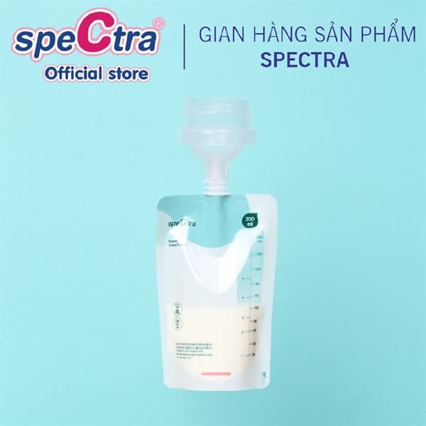 Túi trữ sữa cảm biến nhiệt Spectra nắp vặn 200ml x 30 túi