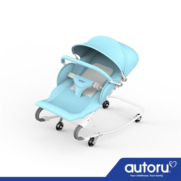 Xe 4 nhún ăn bột có mái che F2 - Xanh Ngọc