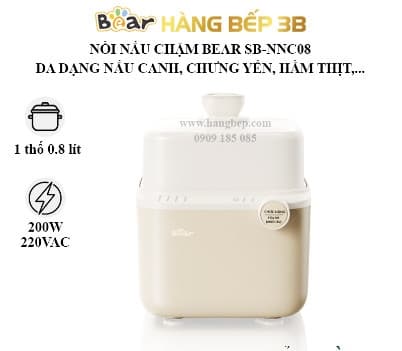Nồi nấu cháo chậm Bear SB-NNC08