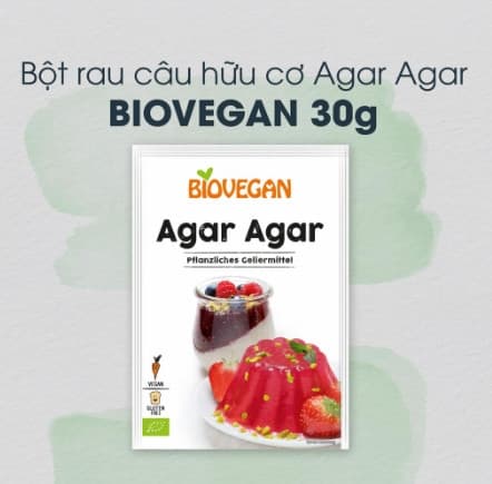 Bột rau câu hữu cơ Agar - Agar Biovegan 30g
