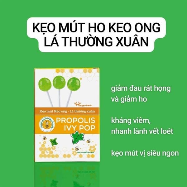 KẸO MÚT KEO ONG PROPOLIS IVY POP 12c