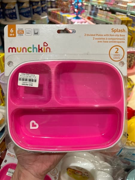 Bộ 2 đĩa chia ngăn chống trượt Munchkin (hồng - tím)