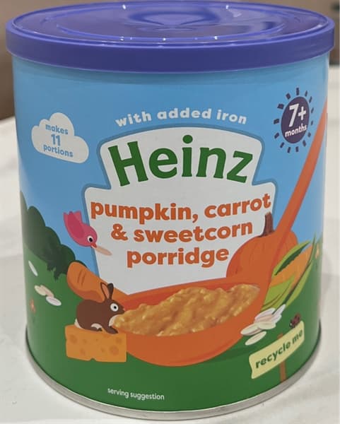 Bột ăn dặm Heinz - Cà rốt, phô mai (7M+)