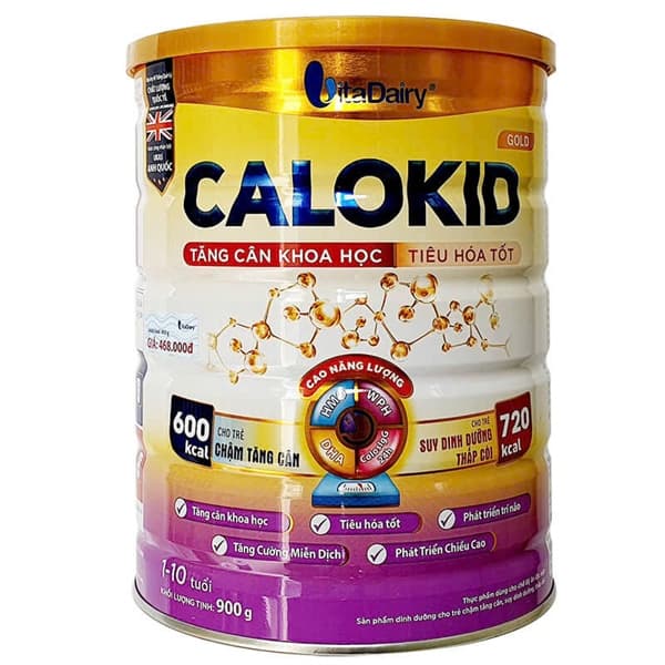 Sữa bột VitaDairy Calokid Gold 900g (1-10 tuối)