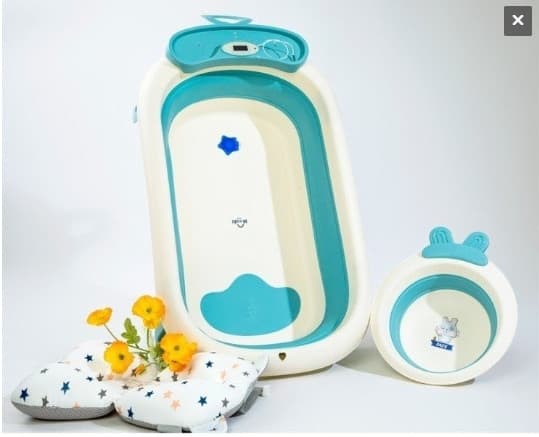 Chậu tắm GG nhiệt kế kèm phao Mooki - X.DƯƠNG