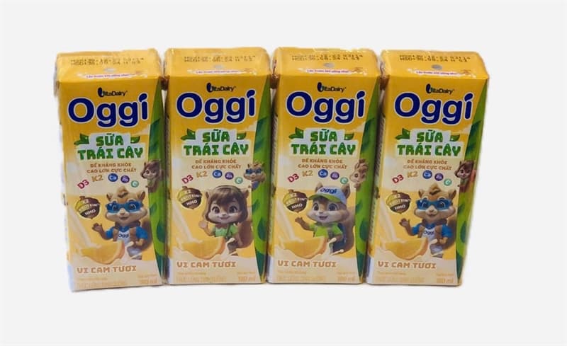 Sữa trái cây Oggi vị cam 180ml