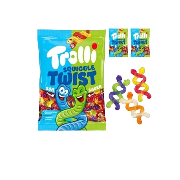 KẸO DẺO TROLLI SQUIGGLE TWIST CON SÂU 100GR ĐỨC