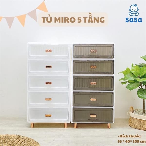 TỦ Ngăn kéo MIRO 5 Tầng - Trắng