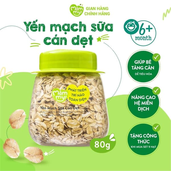 Yến mạch sữa hữu cơ cán dẹp MămMy
