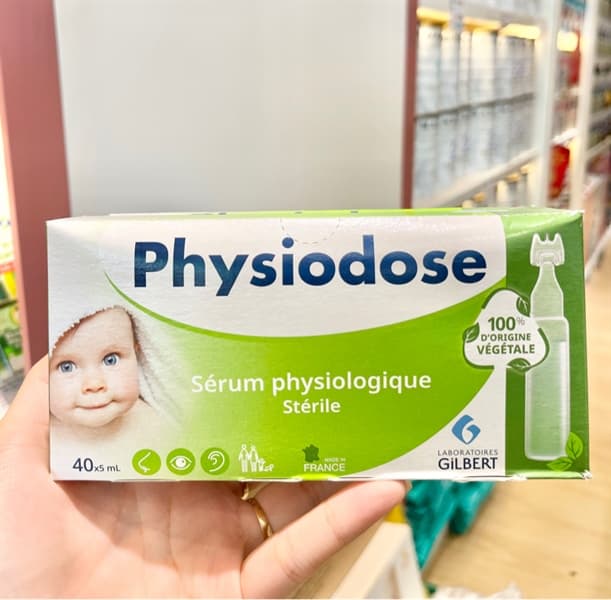 NƯỚC MUỐI SINH LÝ PHÁP PHYSIODOSE XANH ( HỘP/ 40 TUÝP ) (Hộp)