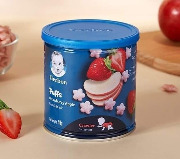 BÁNH ĂN DẶM GERBER LÙN 49G VỊ DÂU TAO-HÌNH SAO