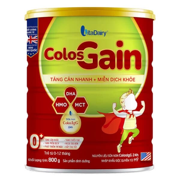 Sữa bột VitaDairy Colos Gain 0+ 800g (0-12 tháng)
