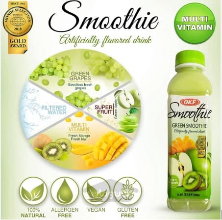 Nước smoothie Okf vị xoài , táo, kiwi 500ml