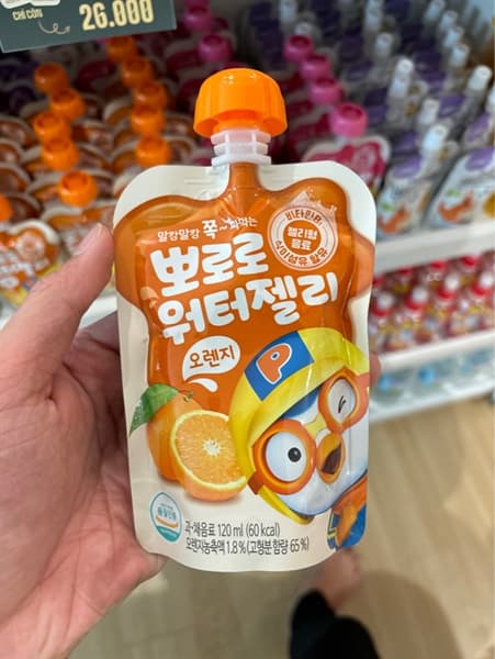 Thạch trái cây Pororo 120ml - Vị Cam 10 tuýp