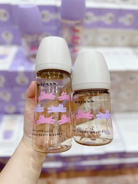 Bình sữa Moyuum 270ml - With cat xám (kèm núm)