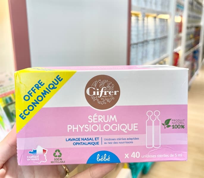 Nước Muối sinh lý Gifrer Pháp Hồng (40 ống)