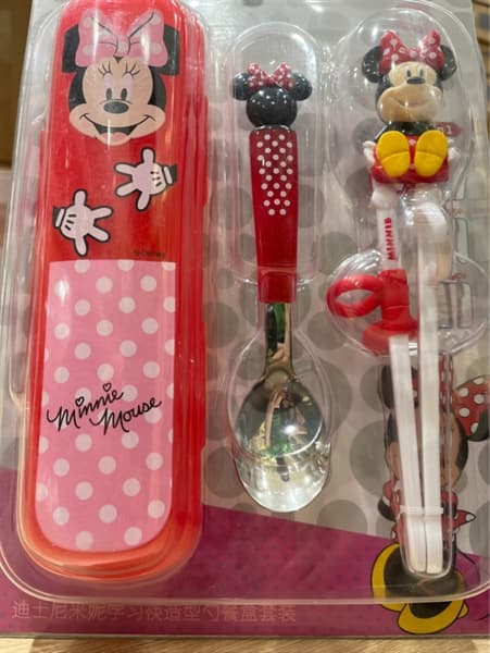 DAD Set muỗng đũa tập ăn 3D Disney hình Minnie ( đỏ )
