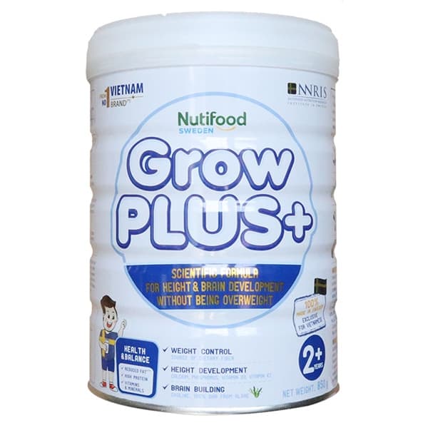 Sữa Nutifood Grow Plus trắng 850g cho trẻ trên 2 tuổi