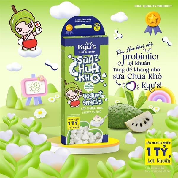 Sữa chua khô sấy thăng hoa 7g - Mãng cầu (10 hộp/lốc)