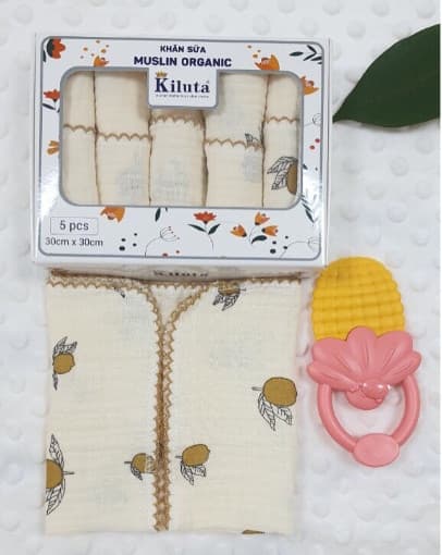 Hộp 5 khăn sữa muslin Organic