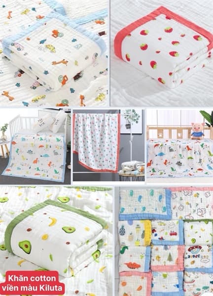 Khăn cotton viền màu Kiluta
