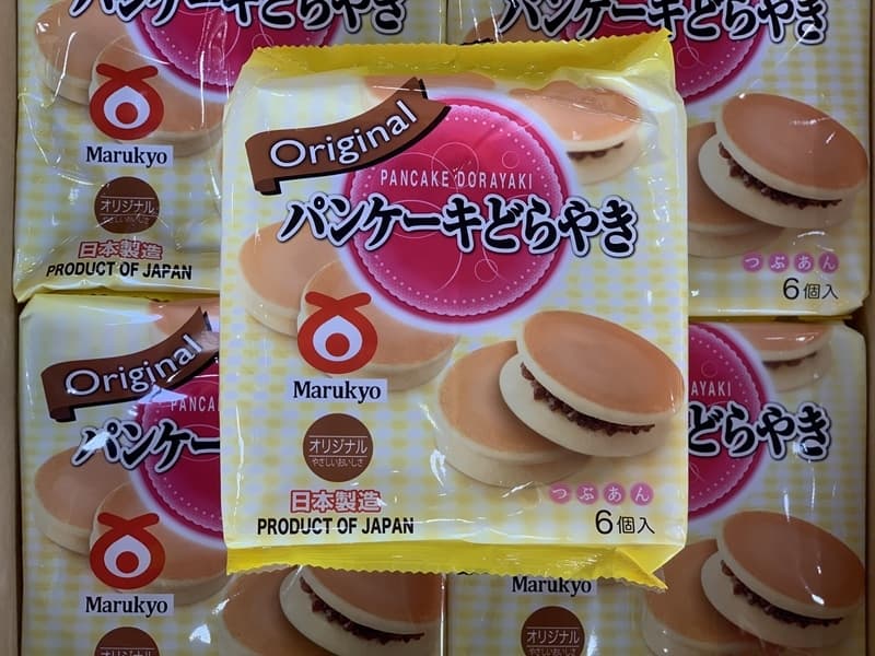 Bánh rán nhân đậu đỏ vị truyền thống Marukyo Pancake Dorayaki (Original) 310g (12)