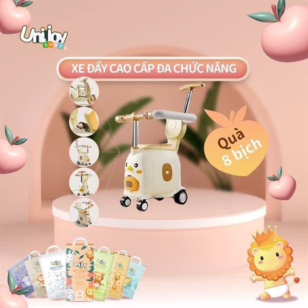 KM Tã Unijoy Skin - Xe đẩy cao cấp đa chức năng 618 (8 bịch)