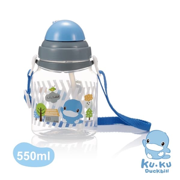 Bình uống nước cho bé có ống hút Kuku 550ml