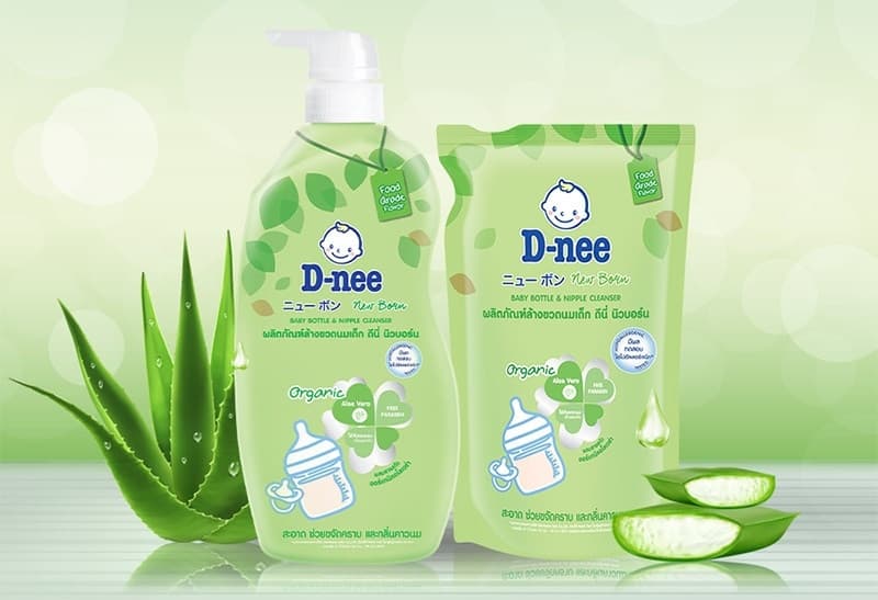 Combo Rửa Bình Sữa Dnee Chai Kèm Túi (thùng 12set)