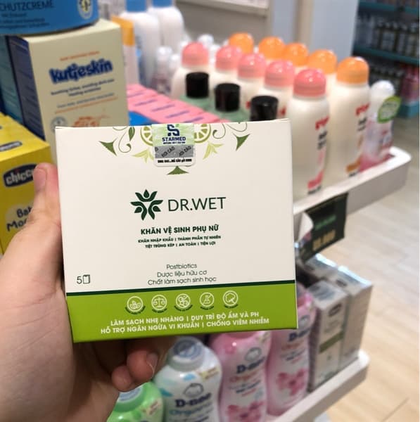 Khăn vệ sinh phụ nữ DR.WET (5c/h) (19k)