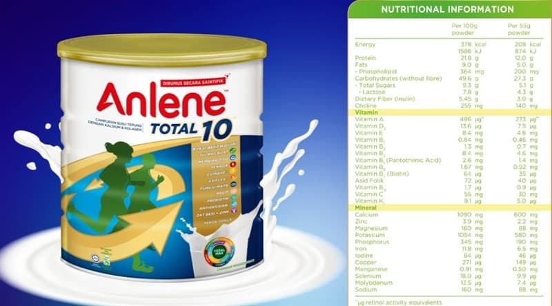 Sữa bột Anlene Total 10 800g (VN)