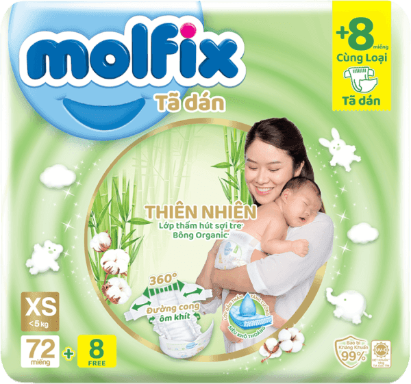 Tã dán Molfix XS72 + 8