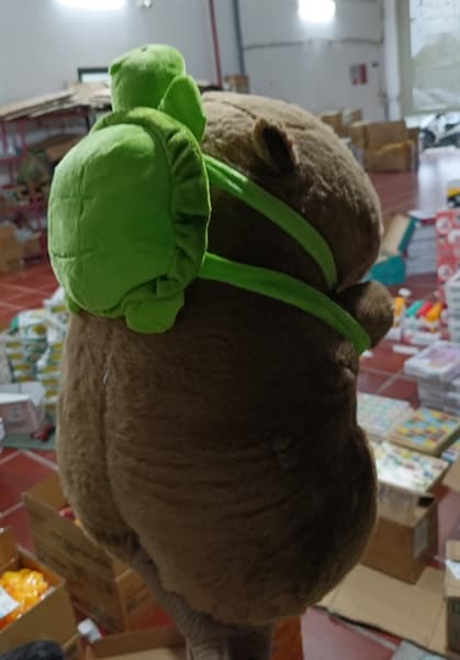 GẤU BÔNG CAPYBARA SỔ MŨI (KÉO ĐƯỢC) + ĐEO RÙA 45CM