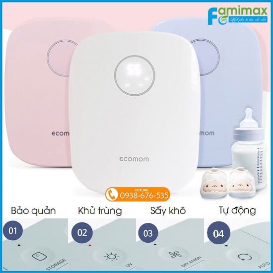 ECOMOM Máy tiệt trùng sấy kho khử mùi bằng tia UV ECO-202 Pro Advanced, White