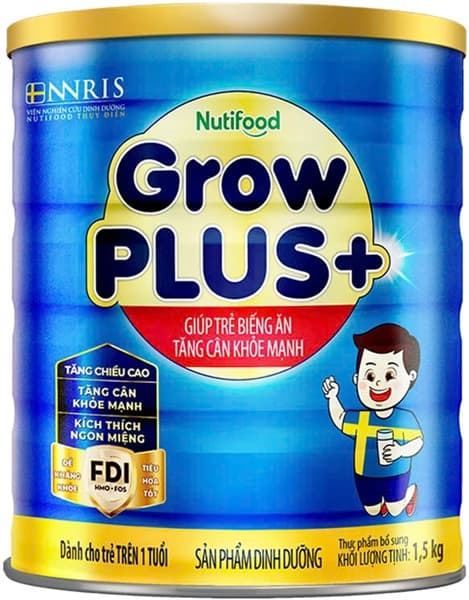 Sữa bột Nutifood GrowPlus Xanh 1,5kg (1+)