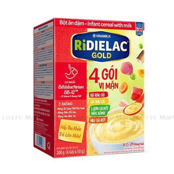 Bột Ăn Dặm Ridielac Gold 4 Gói Vị Mặn 200g
