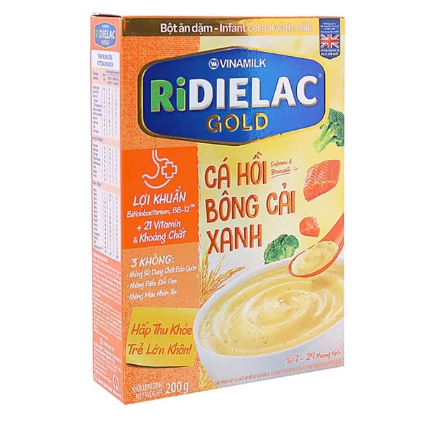 Bột Ăn Dặm Ridielac Gold Cá hồi bông cải 200g
