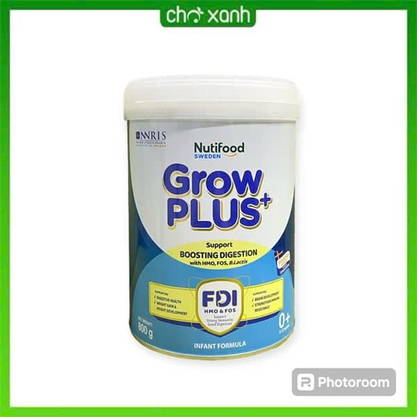 Sữa bột Nutifood GrowPlus Xanh Nhạt 0+ 800g (tiêu hóa)