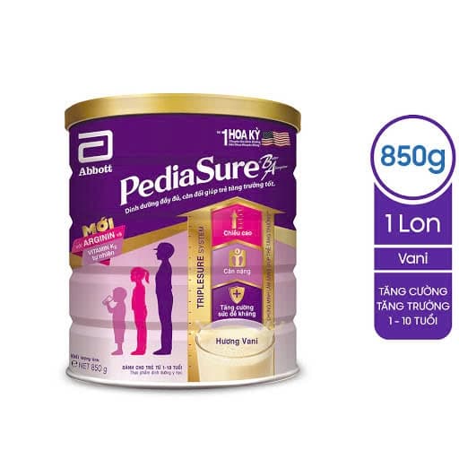 Sữa bột Abbott Pediasure 850g vani ít ngọt (VN)