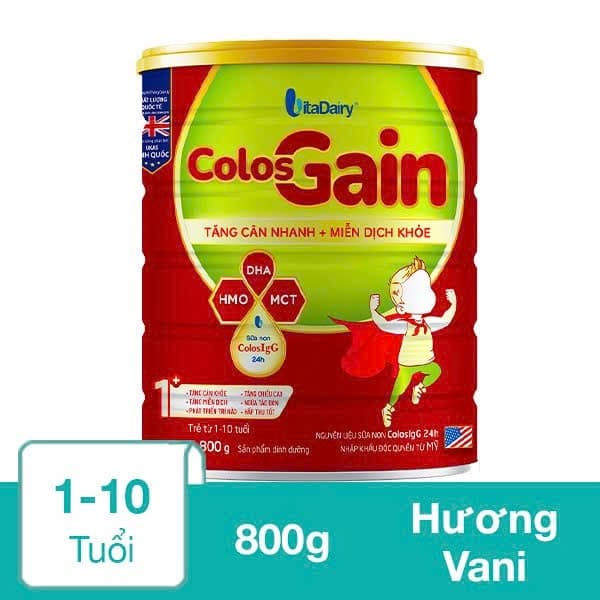 Sữa bột VitaDairy Colos Gain 1+ 800g (1 - 10 tuổi)