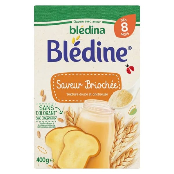 Bột pha sữa Bledina vị Bánh Mì 8m (400g)